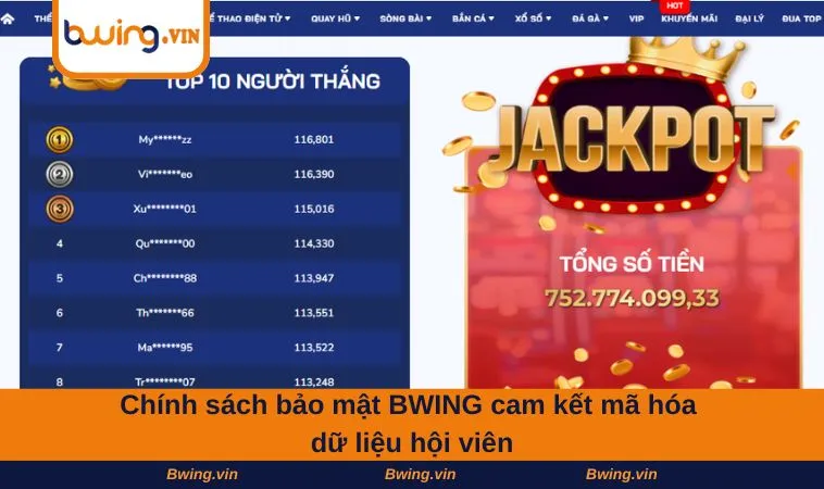 Chính sách bảo mật BWING ẩn danh thông tin hội viên