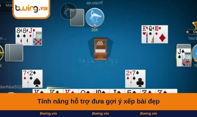 Tính năng hỗ trợ đưa gợi ý xếp bài đẹp