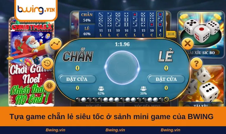 Tựa game chẵn lẻ siêu tốc ở sảnh mini game của nhà cái BWING