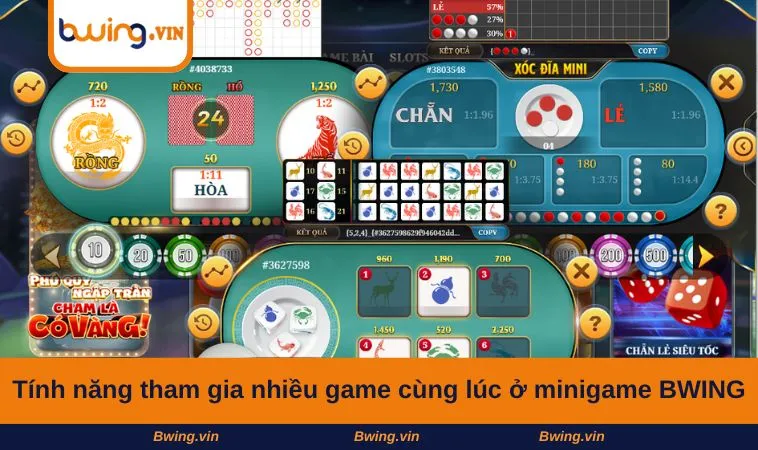 Tính năng tham gia nhiều game cùng lúc ở minigame BWING